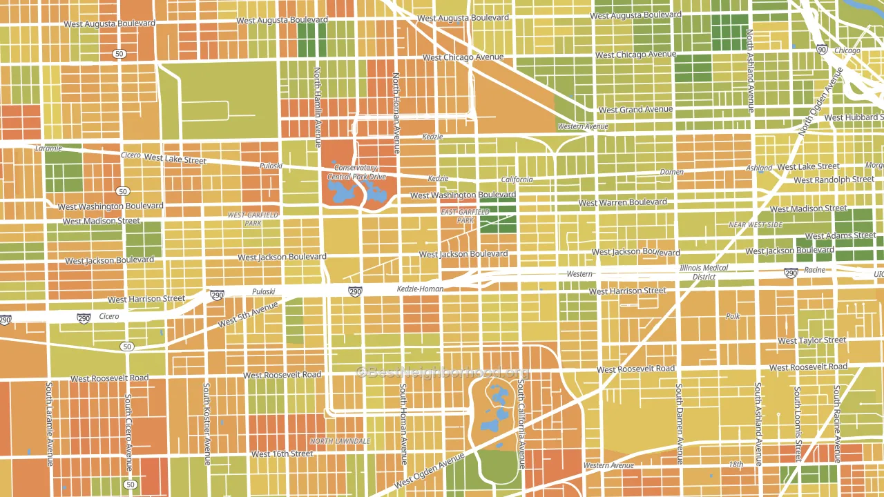 East Garfield Park, Chicago, IL block-group voter-turnout map