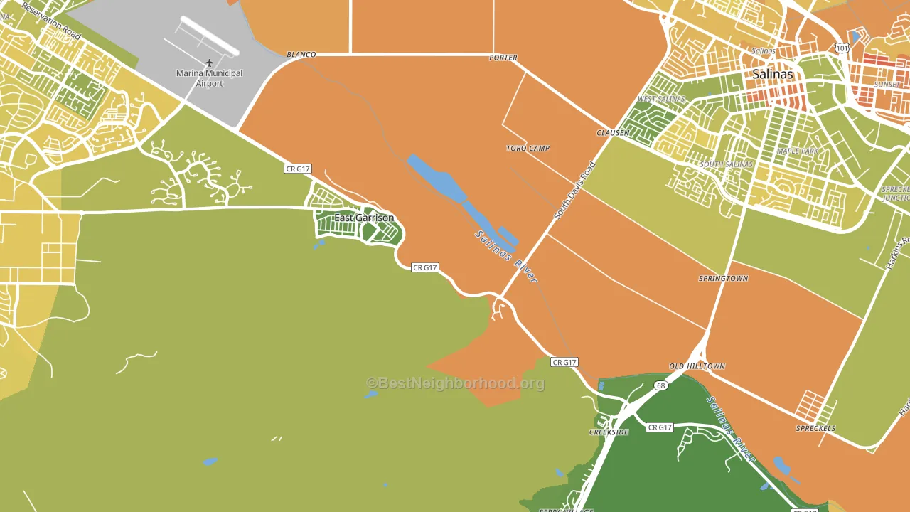 East Garrison, CA block-group voter-turnout map