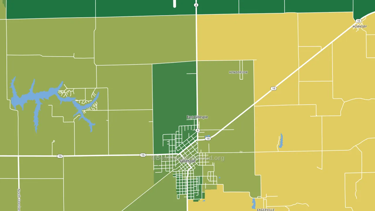 East Gillespie, IL block-group voter-turnout map
