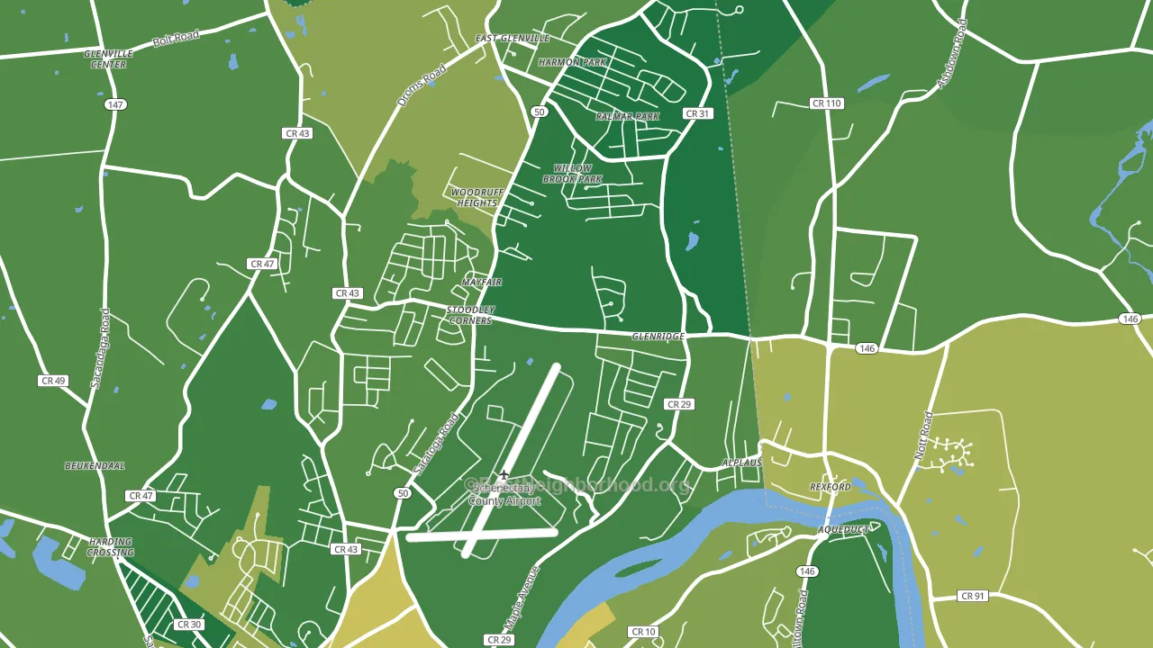 East Glenville, NY block-group voter-turnout map