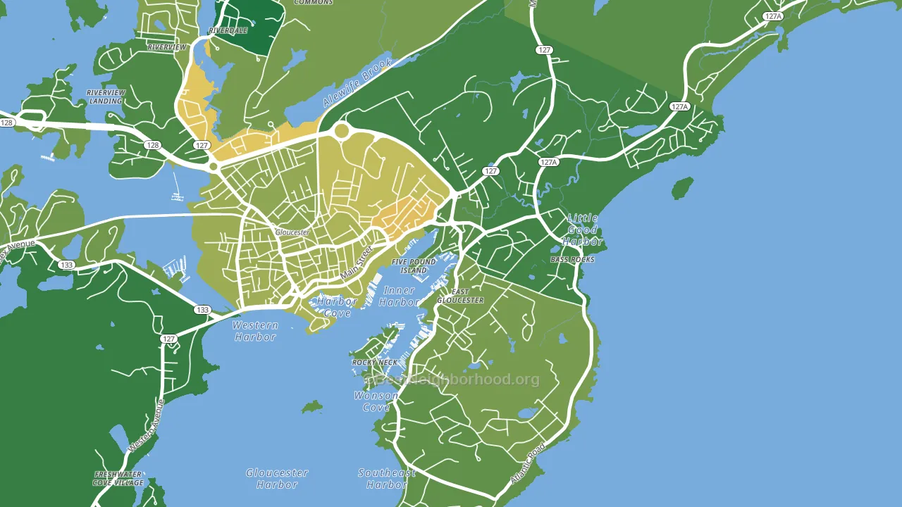 East Gloucester, Gloucester, MA block-group voter-turnout map