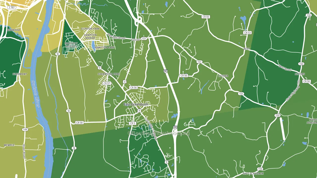 East Greenbush, NY block-group voter-turnout map