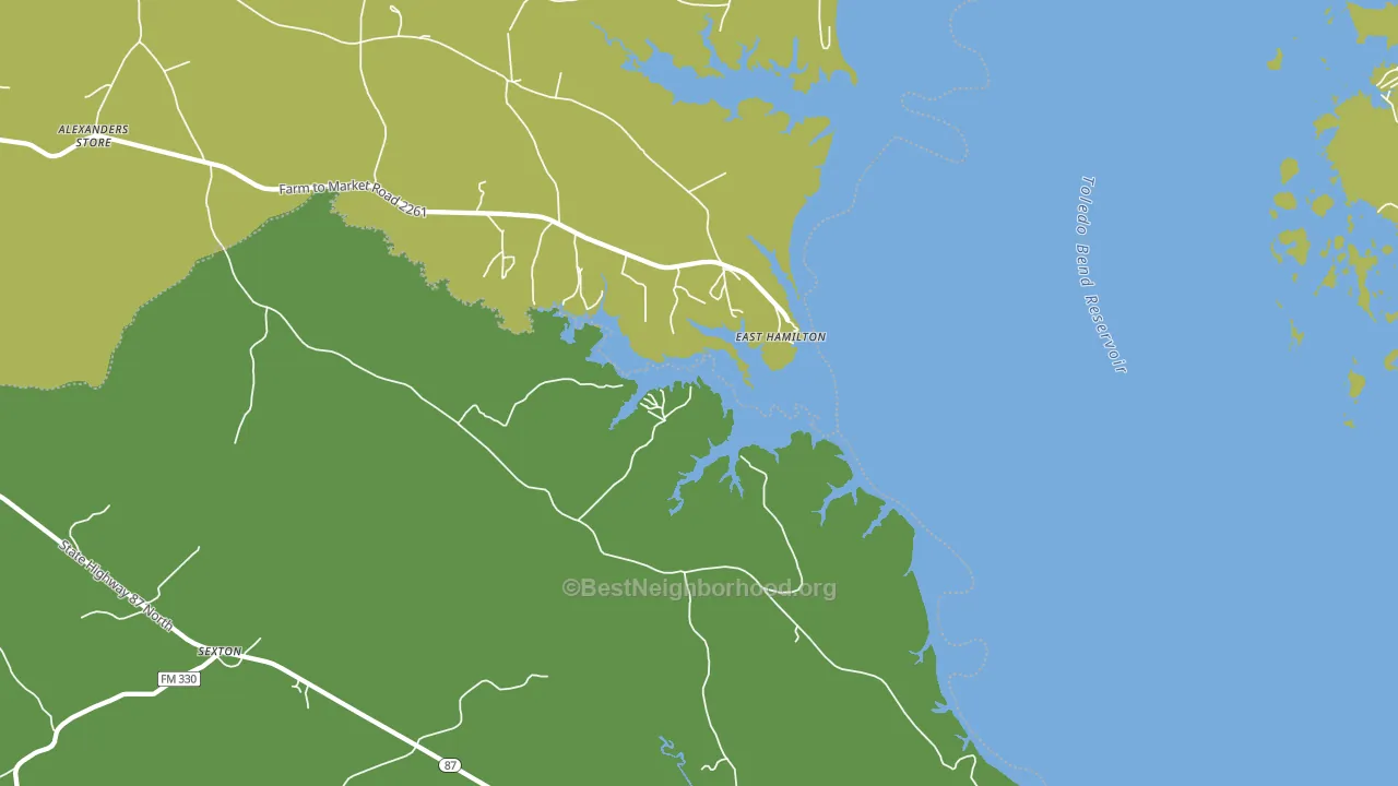 East Hamilton, TX block-group voter-turnout map