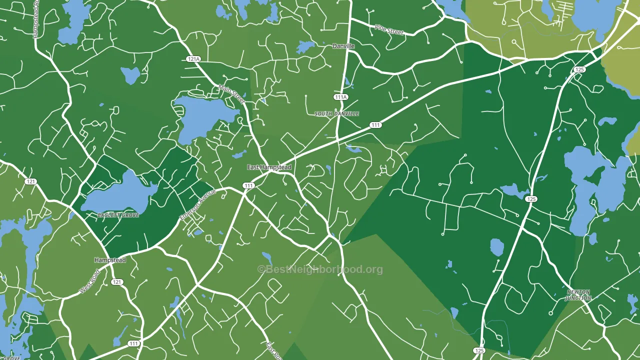 East Hampstead, NH block-group voter-turnout map