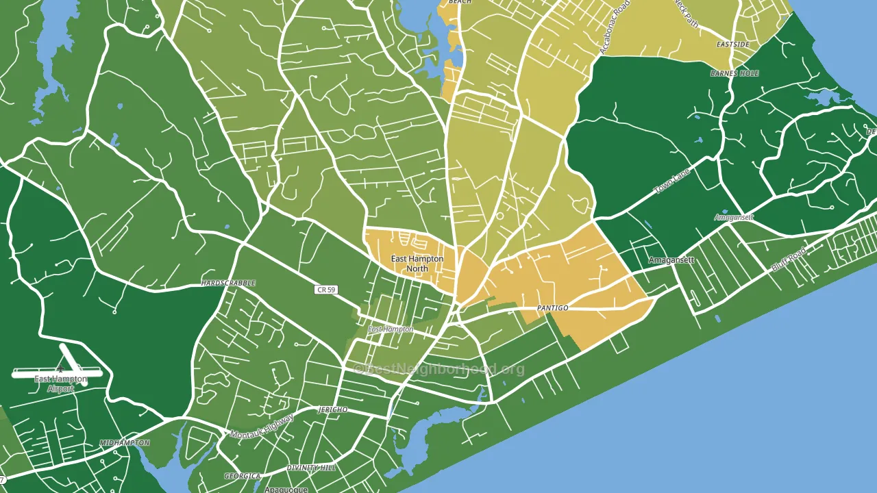 East Hampton North, NY block-group voter-turnout map
