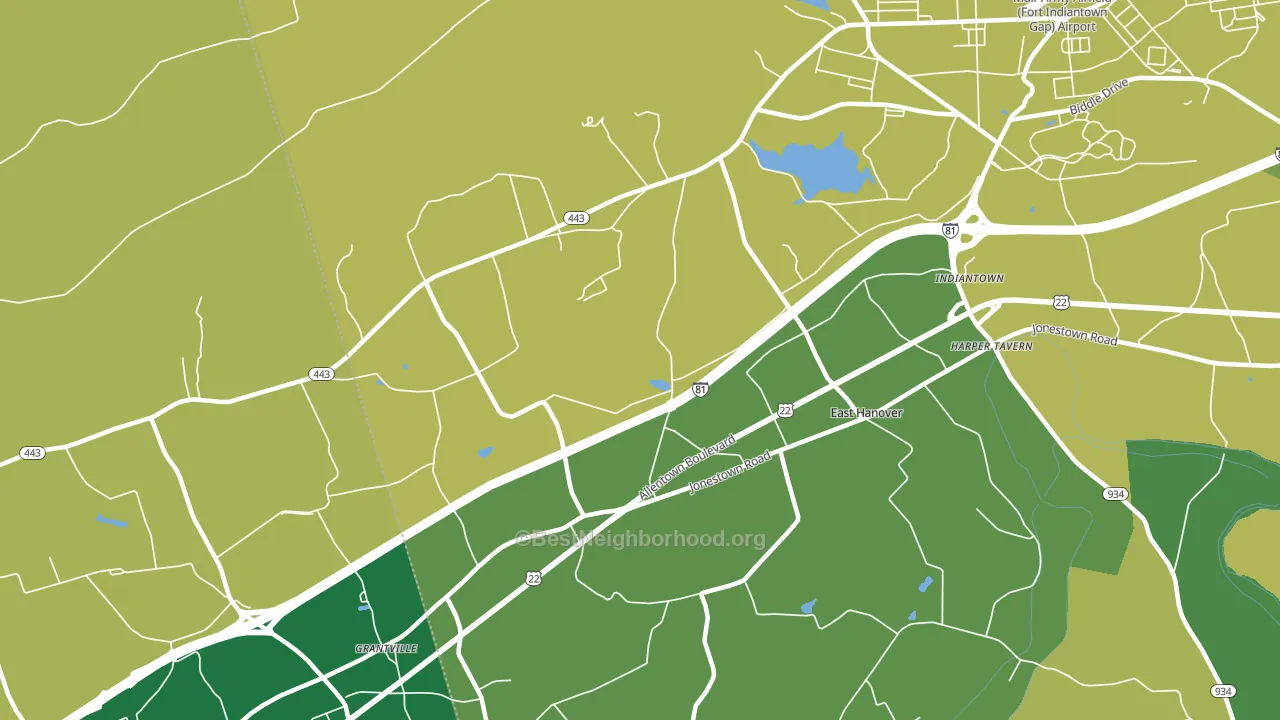 East Hanover, PA block-group voter-turnout map