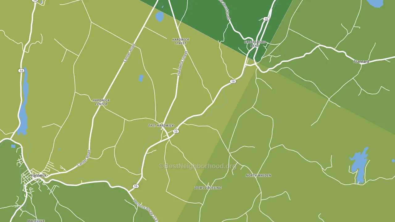 East Hardwick, VT block-group voter-turnout map