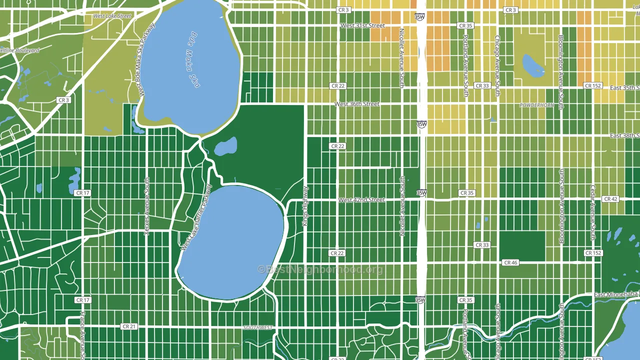 East Harriet, Minneapolis, MN block-group voter-turnout map
