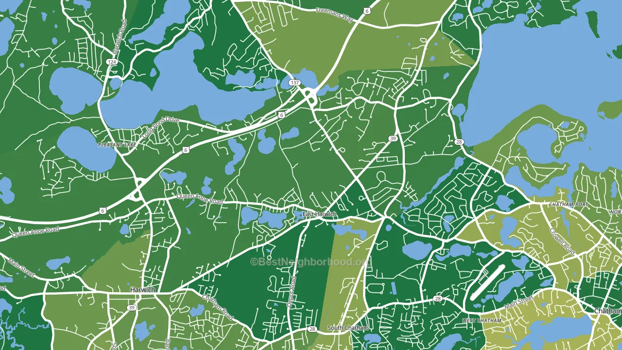 East Harwich, MA block-group voter-turnout map