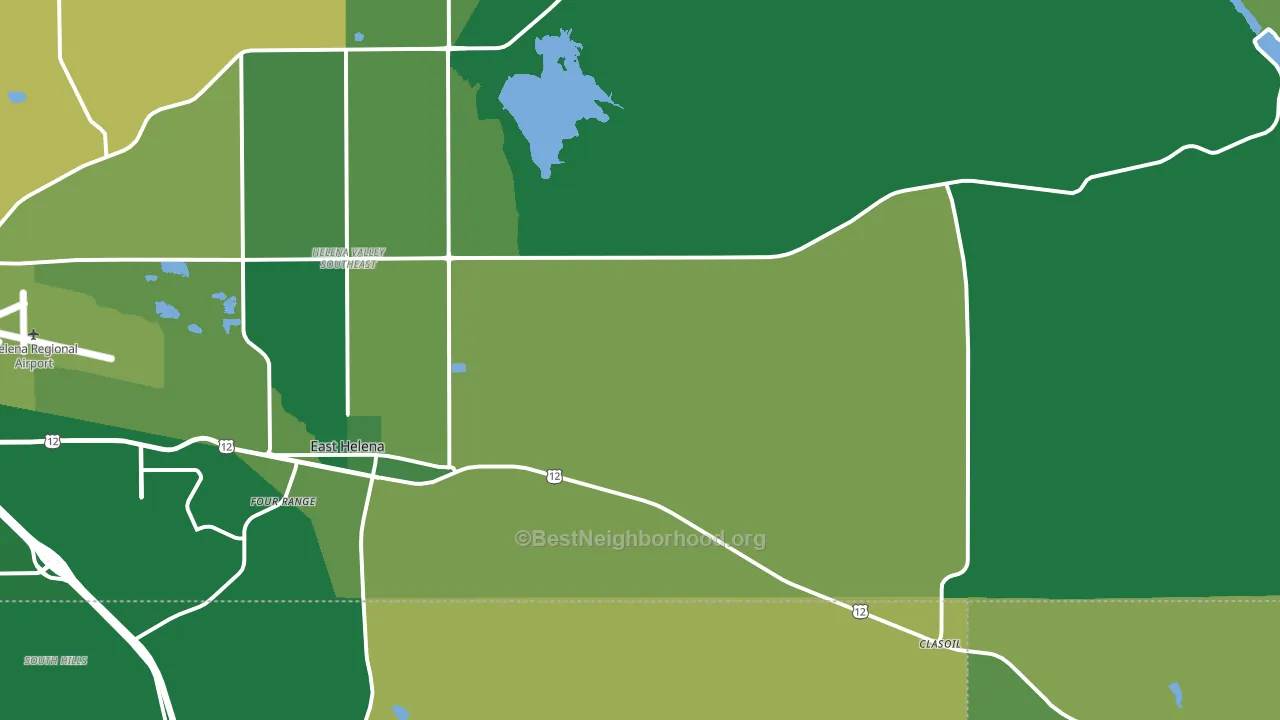 East Helena, MT block-group voter-turnout map