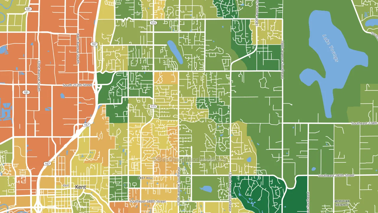 East Hill-Meridian, WA block-group voter-turnout map