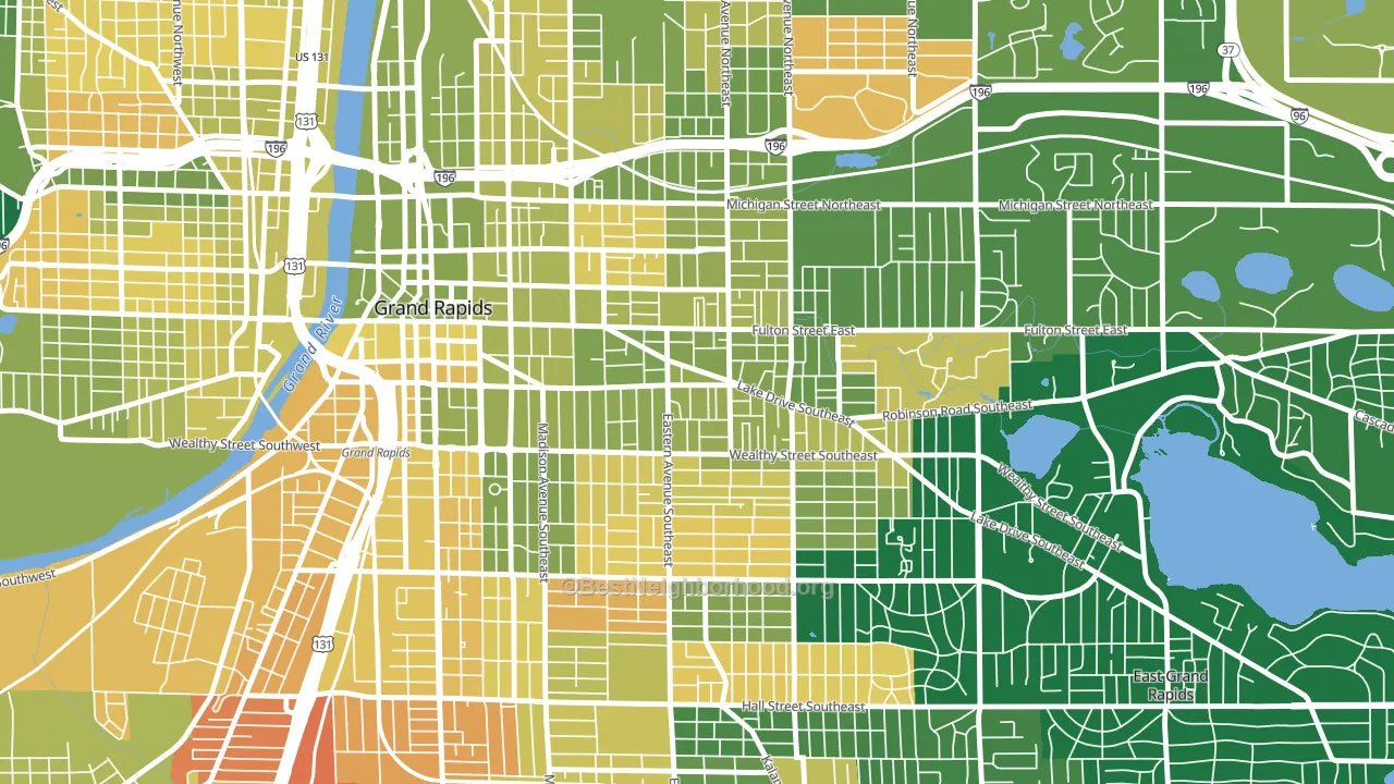 East Hills, Grand Rapids, MI block-group voter-turnout map