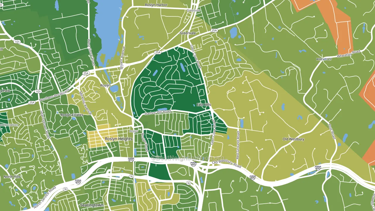 East Hills, NY block-group voter-turnout map