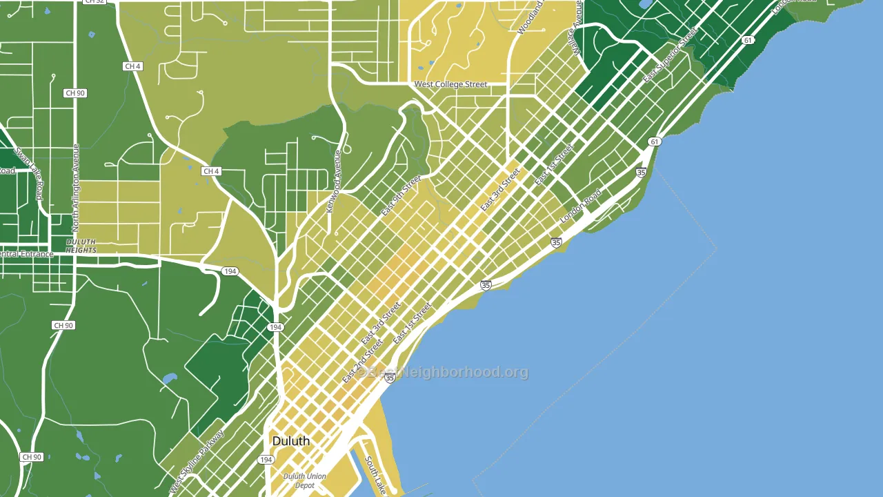 East Hillside, Duluth, MN block-group voter-turnout map