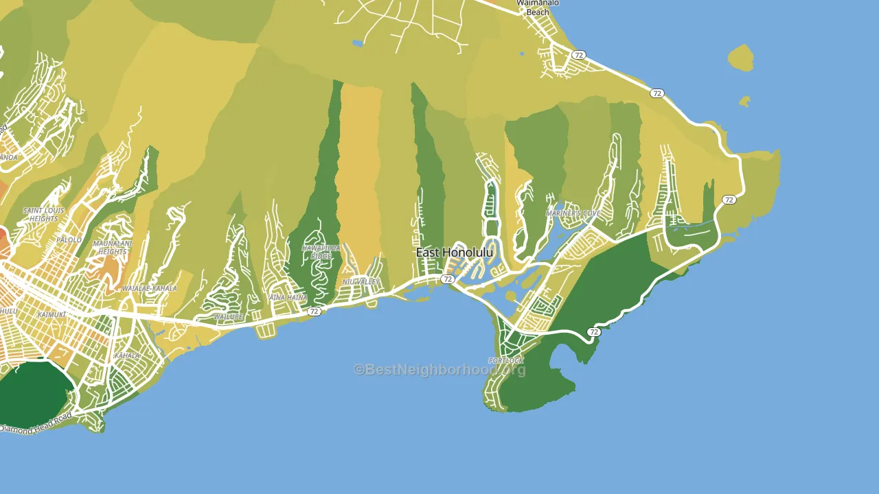 East Honolulu, HI block-group voter-turnout map