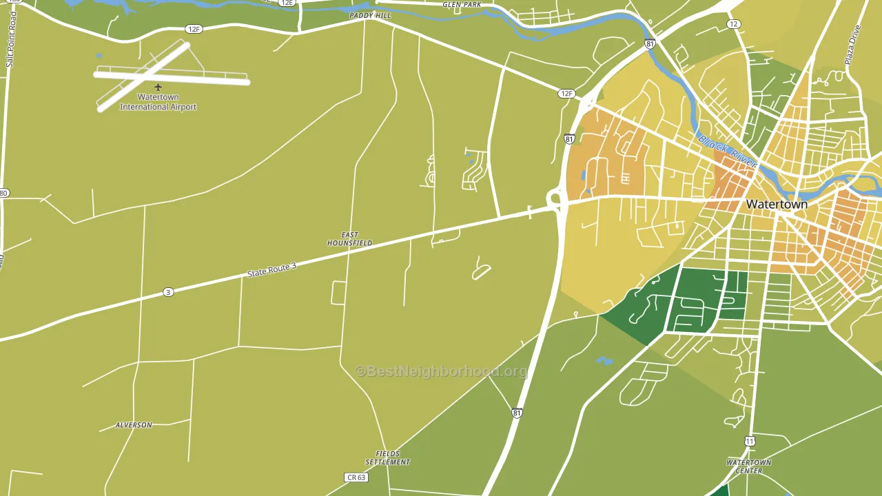 East Hounsfield, NY block-group voter-turnout map