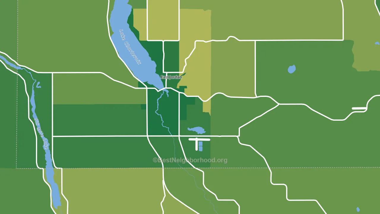 East Jordan, MI block-group voter-turnout map