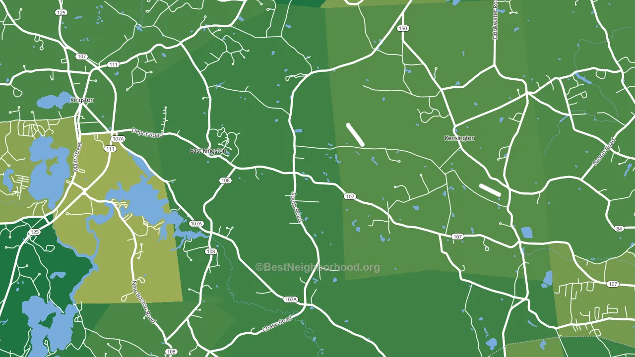 East Kingston, NH block-group voter-turnout map