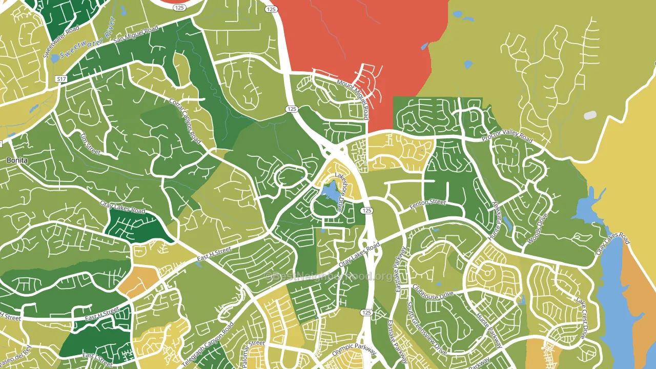 East Lake, Chula Vista, CA block-group voter-turnout map