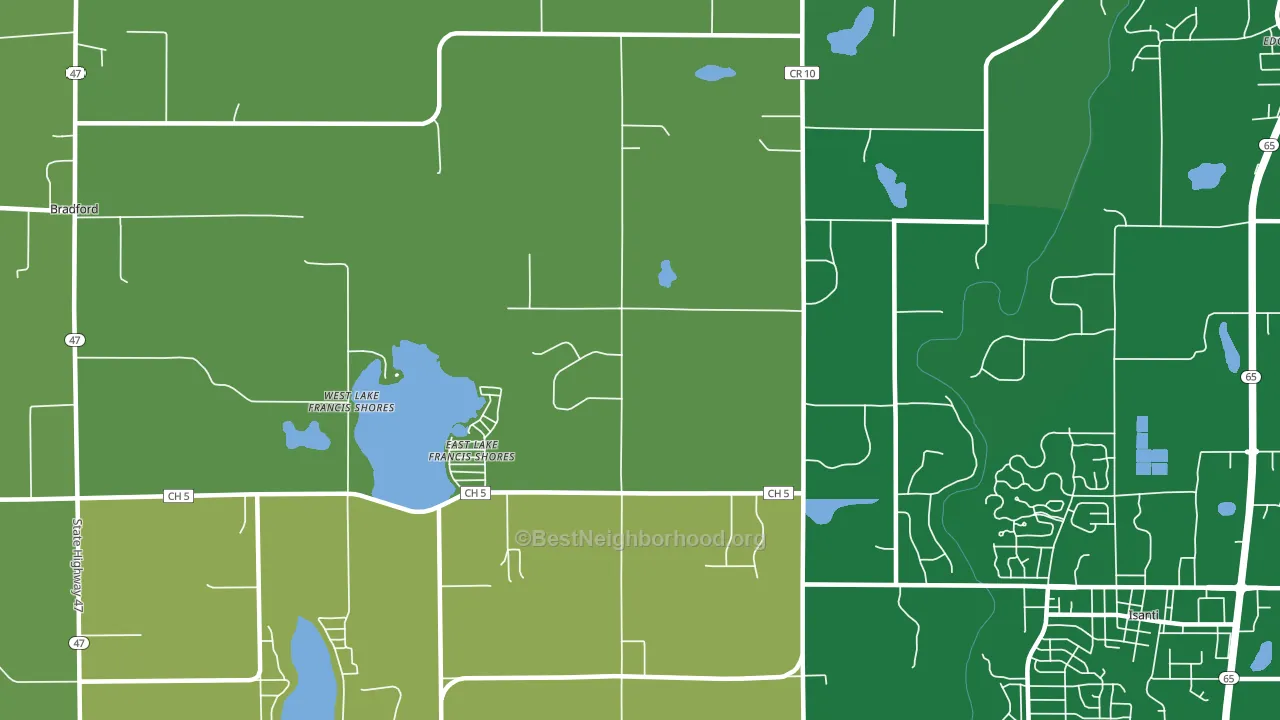 East Lake Francis Shores, MN block-group voter-turnout map