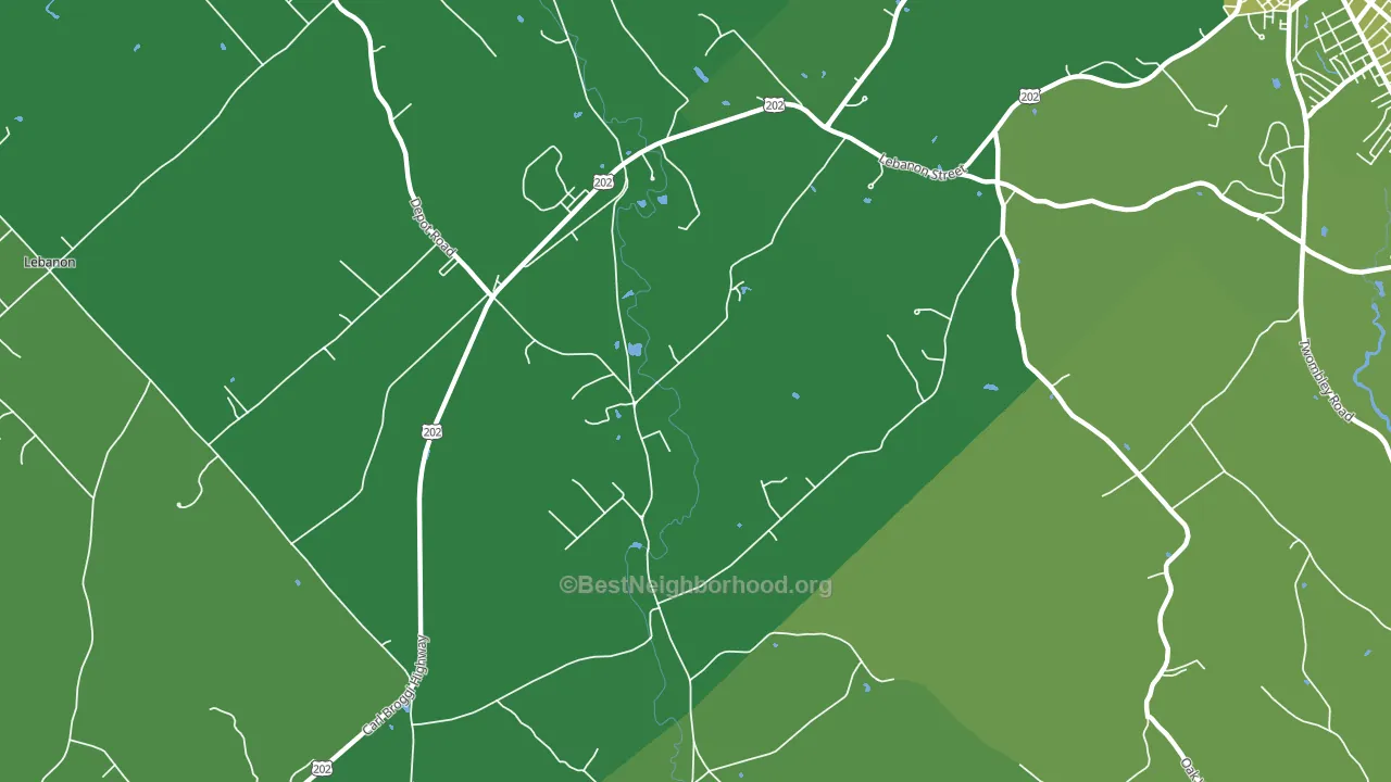 East Lebanon, ME block-group voter-turnout map