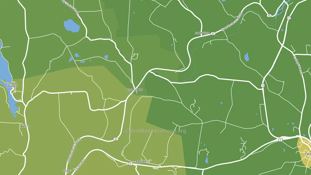 East Lemon, PA block-group voter-turnout map
