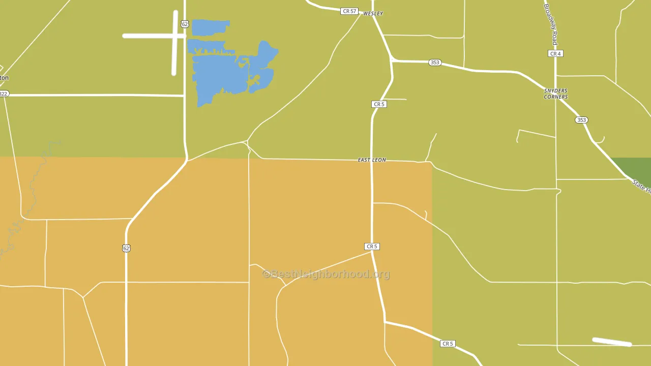 East Leon, NY block-group voter-turnout map