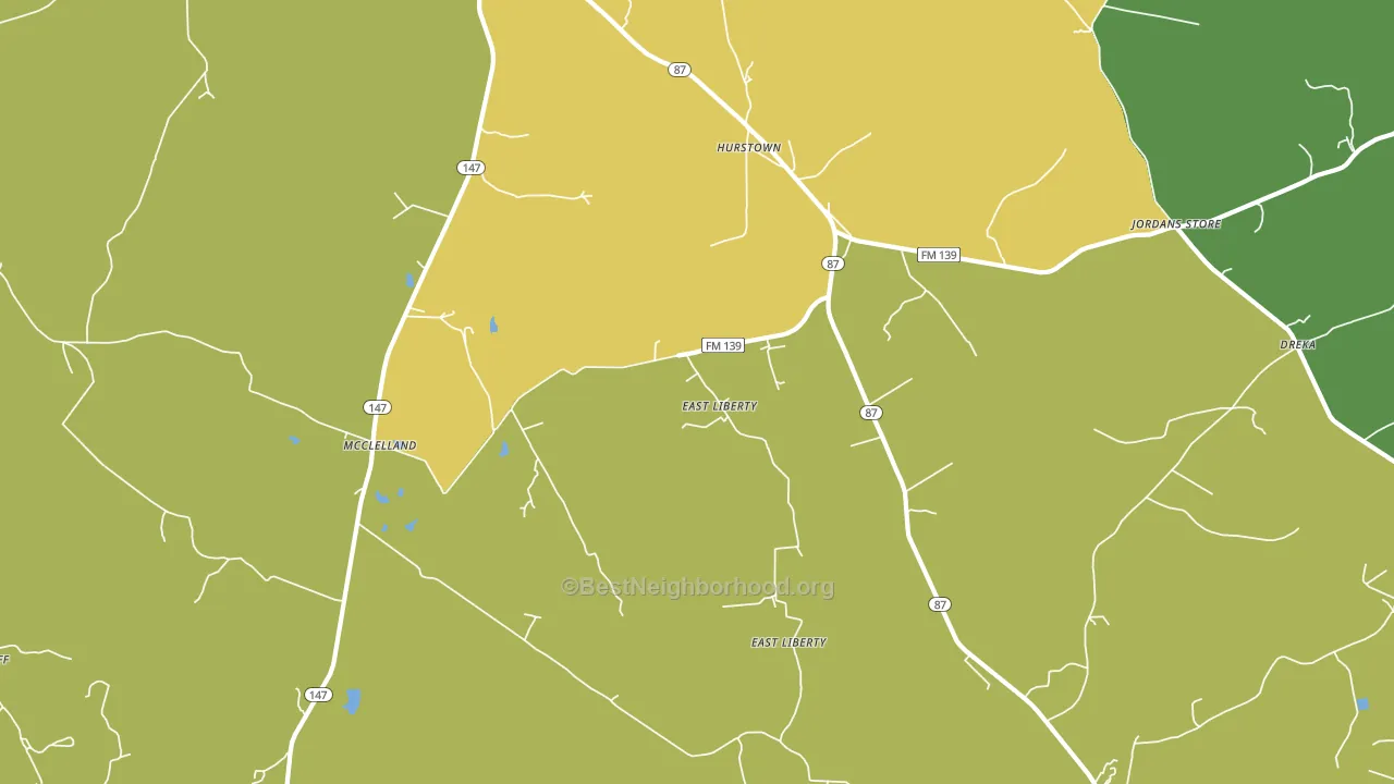 East Liberty, TX block-group voter-turnout map