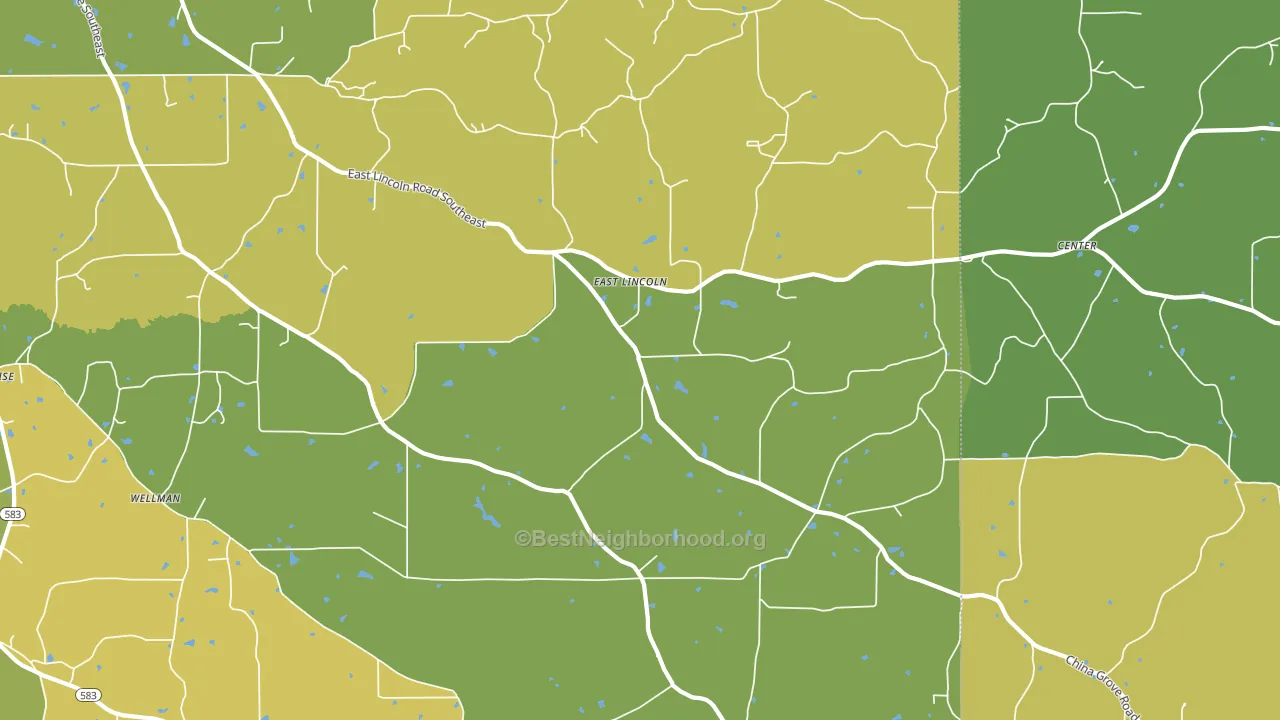 East Lincoln, MS block-group voter-turnout map