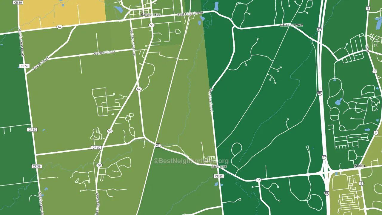 East Line, NY block-group voter-turnout map