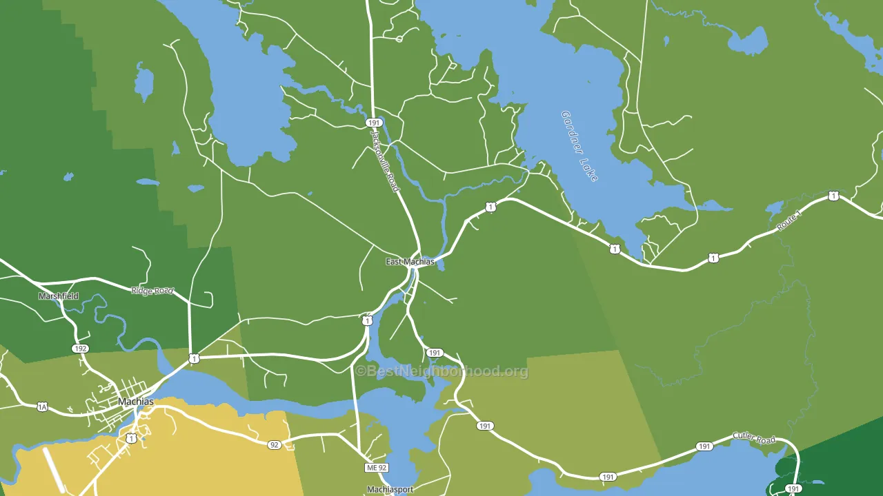 East Machias, ME block-group voter-turnout map