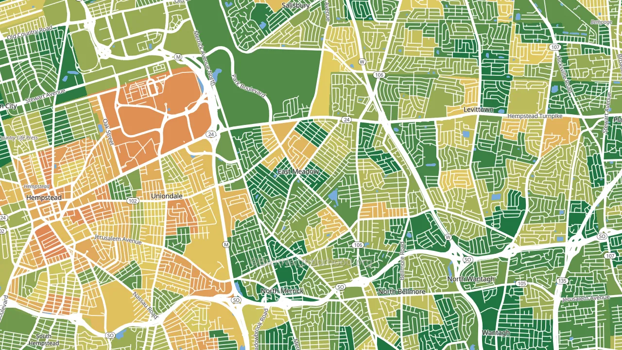 East Meadow, NY block-group voter-turnout map
