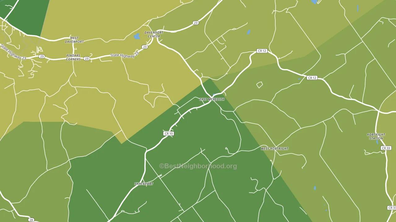 East Meredith, NY block-group voter-turnout map