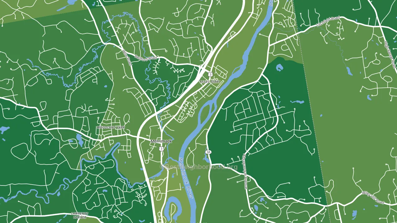 East Merrimack, NH block-group voter-turnout map