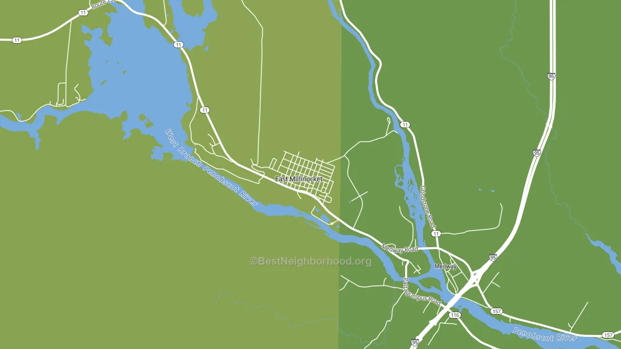 East Millinocket, ME block-group voter-turnout map
