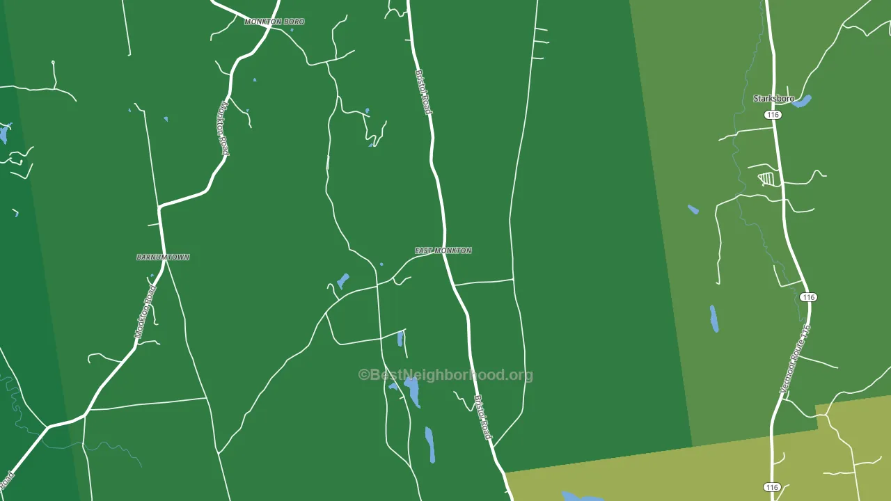 East Monkton, VT block-group voter-turnout map