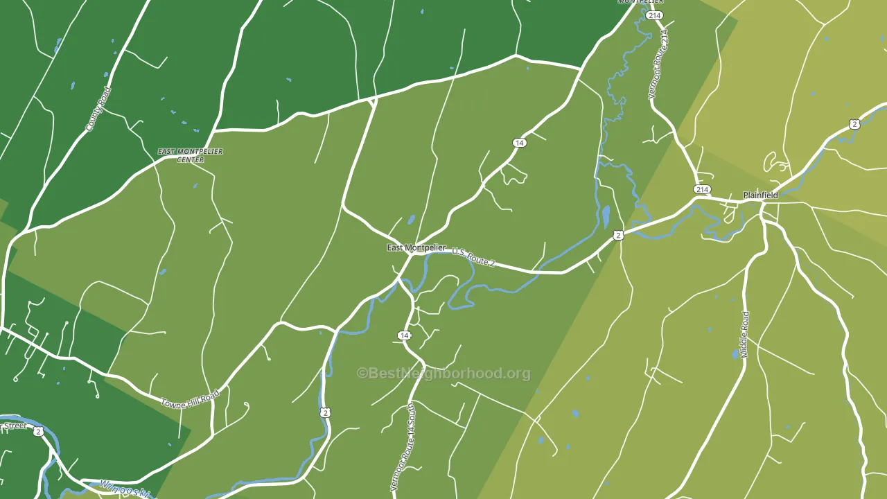 East Montpelier, VT block-group voter-turnout map