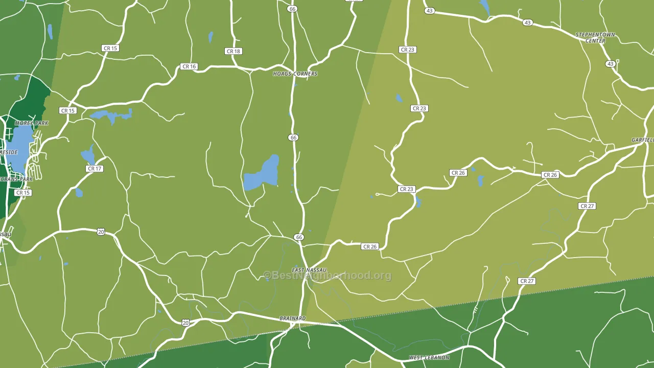 East Nassau, NY block-group voter-turnout map