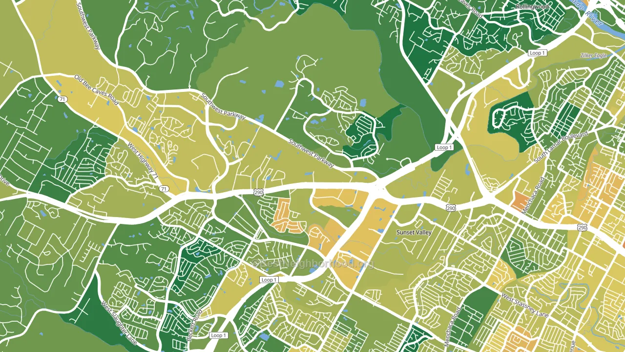 East Oak Hill, Austin, TX block-group voter-turnout map