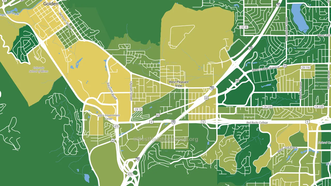 East Old Golden Road, West Pleasant View, CO block-group voter-turnout map