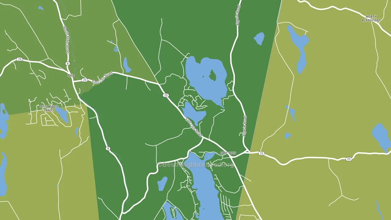 East Otis, MA block-group voter-turnout map