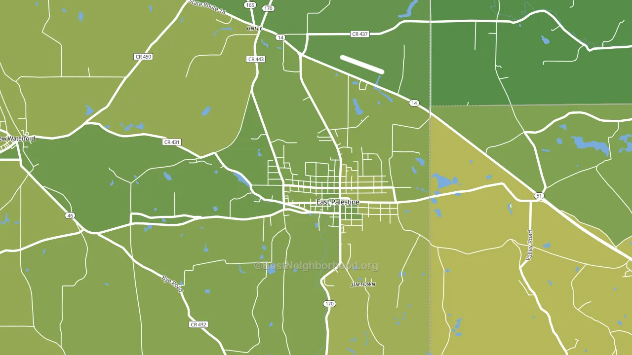 East Palestine, OH block-group voter-turnout map