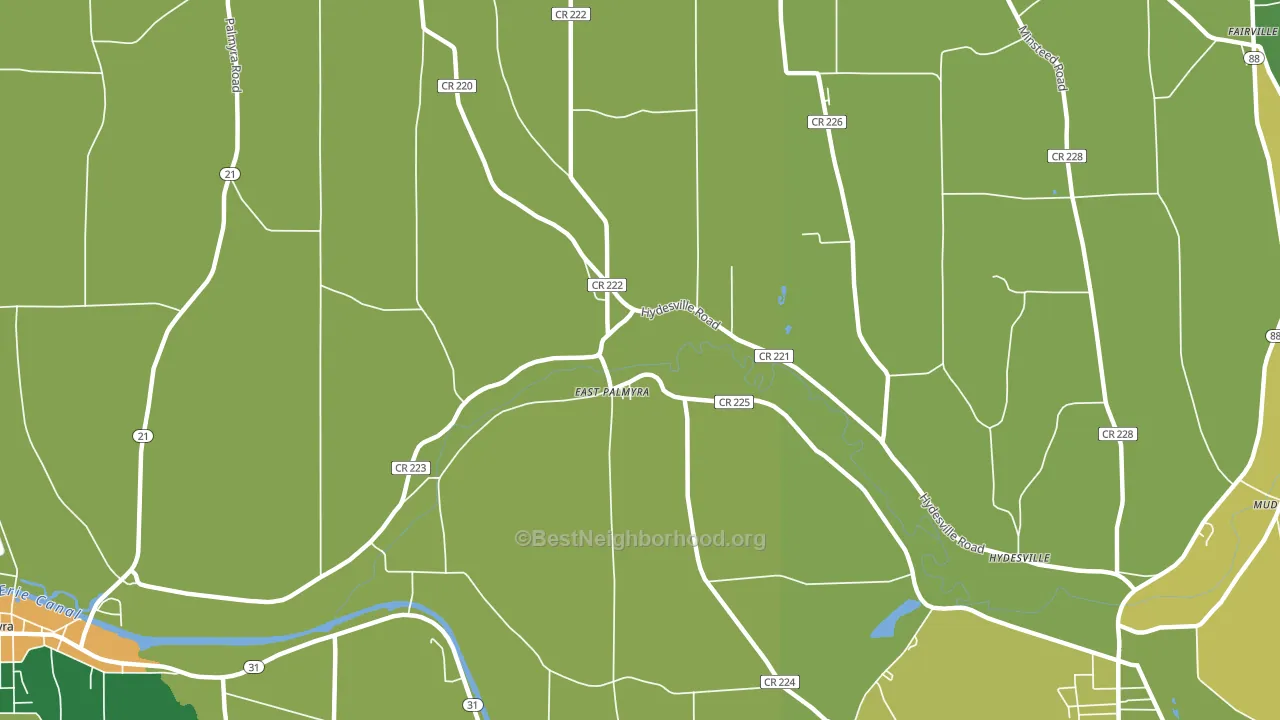East Palmyra, NY block-group voter-turnout map