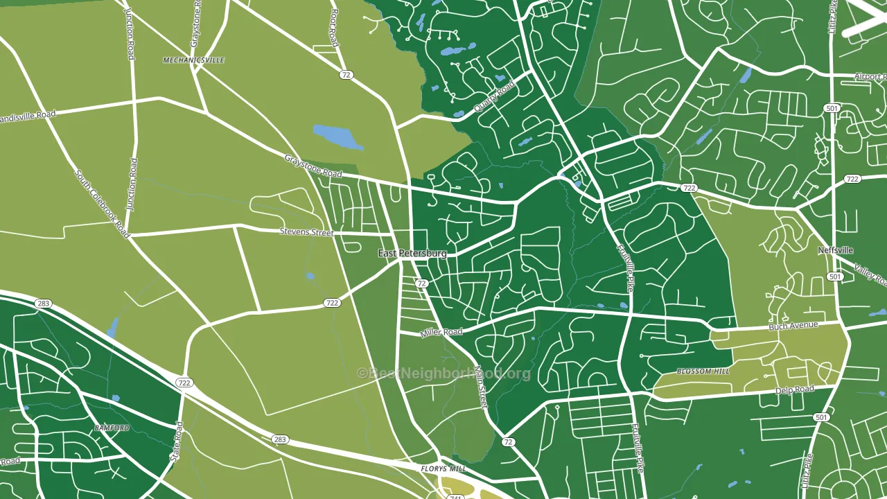 East Petersburg, PA block-group voter-turnout map
