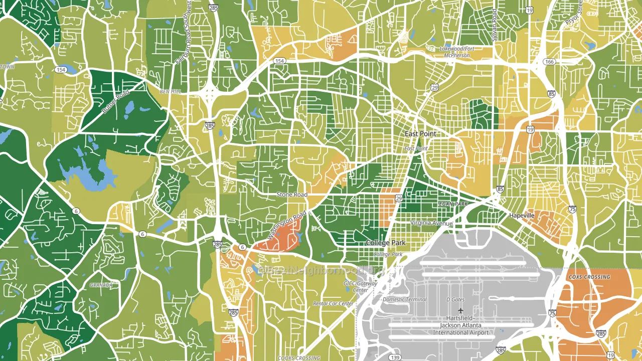 East Point, GA block-group voter-turnout map