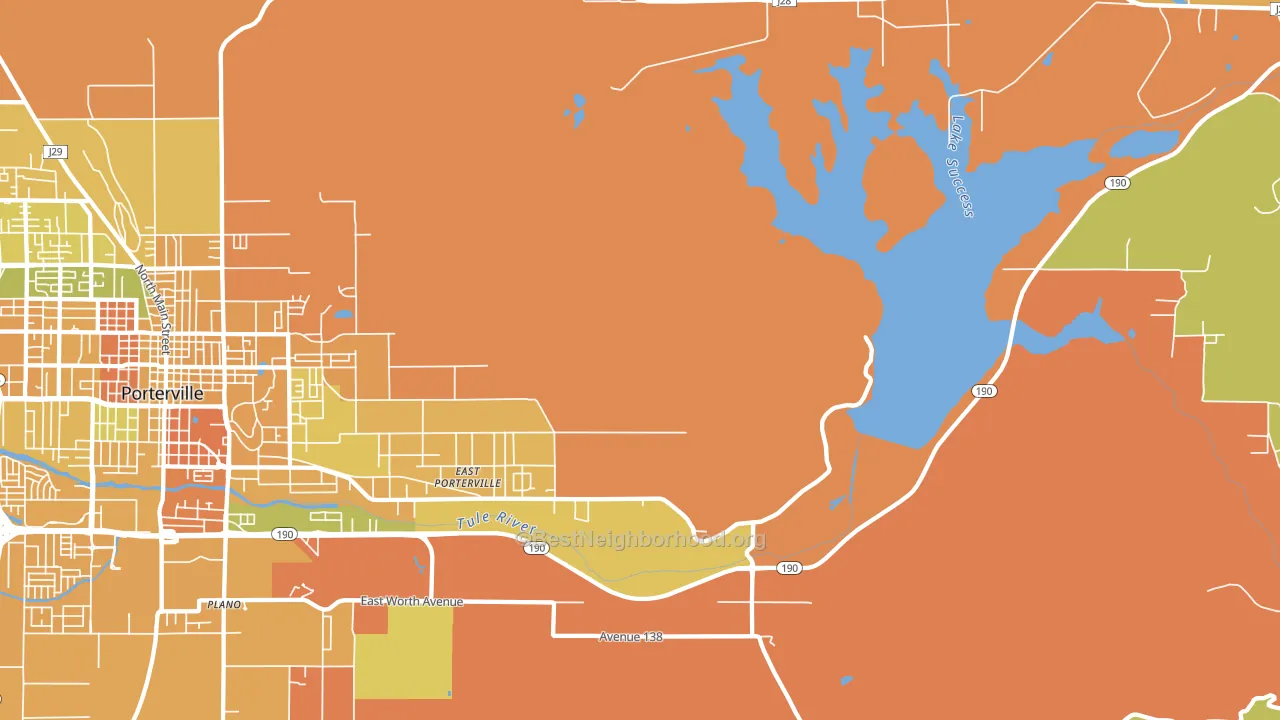 East Porterville, CA block-group voter-turnout map