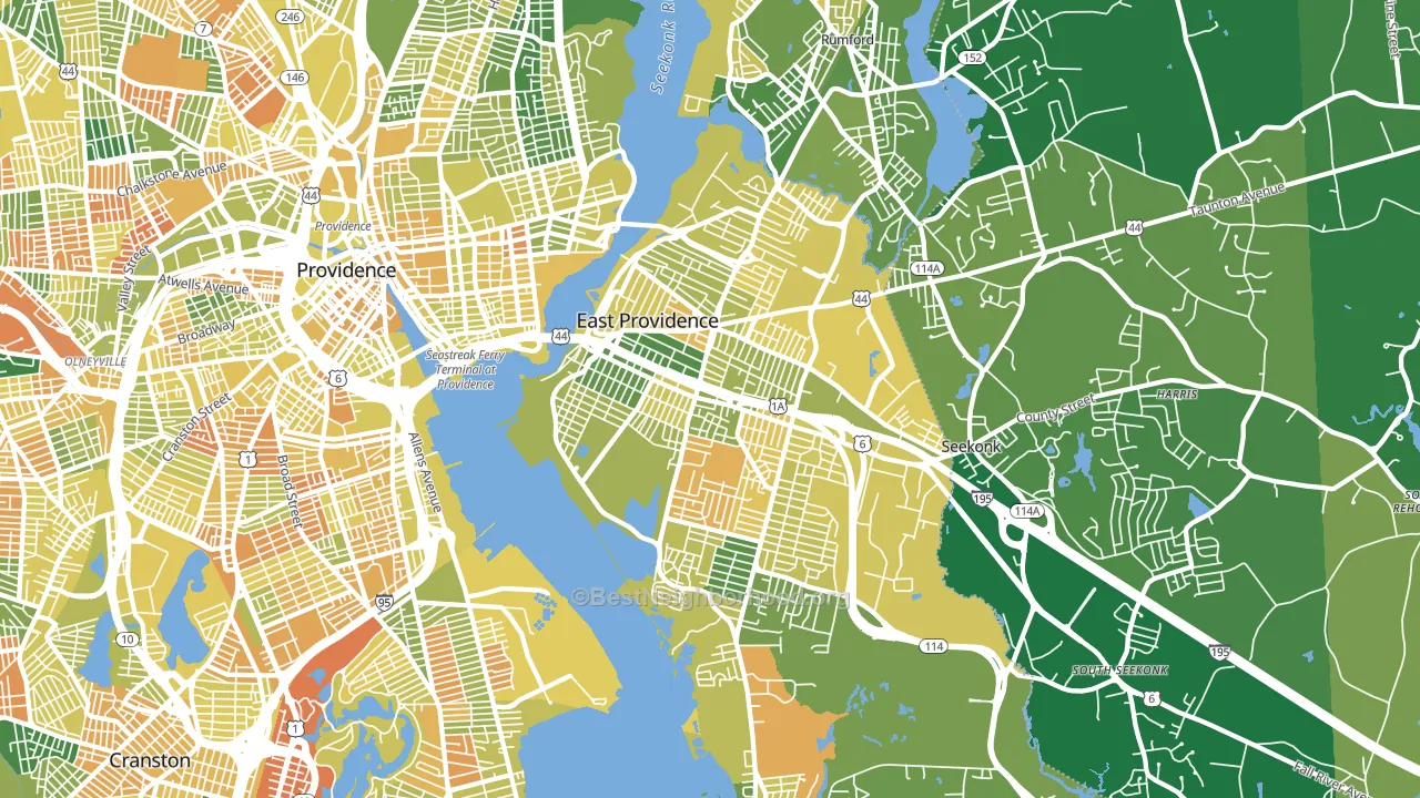 East Providence, RI block-group voter-turnout map