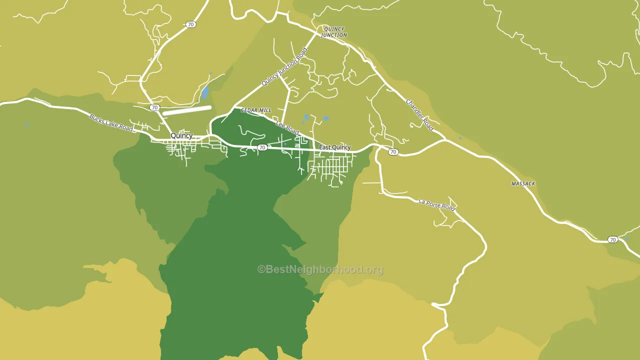 East Quincy, CA block-group voter-turnout map