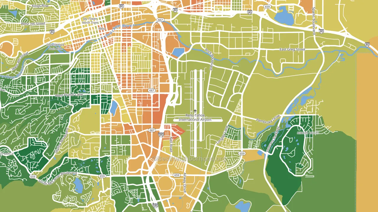East Reno, Reno, NV block-group voter-turnout map