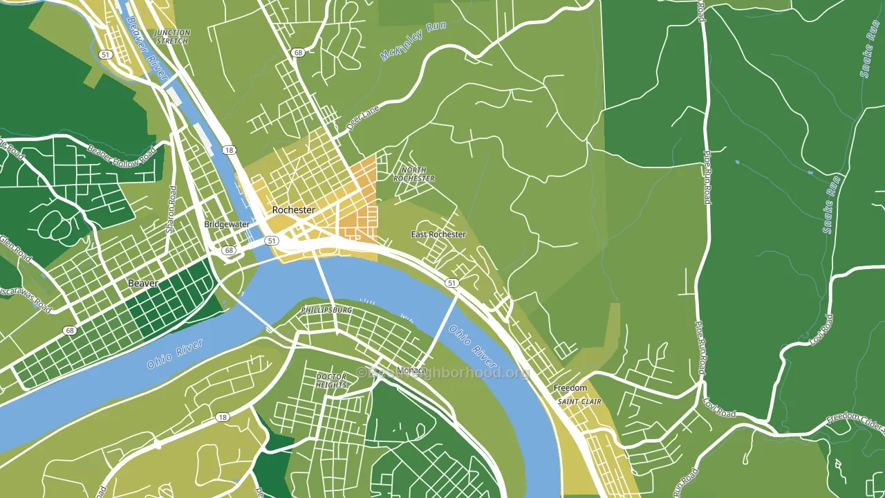 East Rochester, PA block-group voter-turnout map
